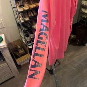 MAGELLAN Pink Moisture Wicking Boyfriend Fit Fish Gear Long Sleeves Graphic Top